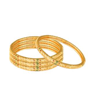 Sukai Jewels Ethnic Traditional Festive Wear Gold Plated Bangles for Women and Girls (Pack of 4) 2
