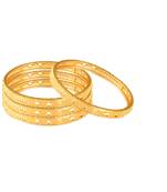 Sukai Jewels Ethnic Traditional Festive Wear Gold Plated Bangles for Women and Girls (Pack of 4)