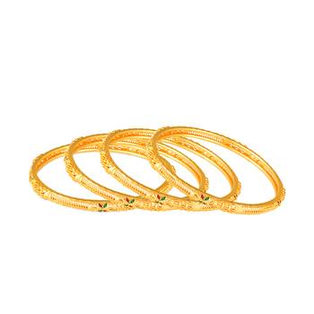 Sukai Jewels Ethnic Traditional Festive Wear Gold Plated Bangle for Women and Girls (Pack of 4)  2