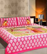 sanganeri printed double bedsheet