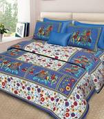 sanganeri printed double bedsheet