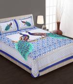 sanganeri printed double bedsheet