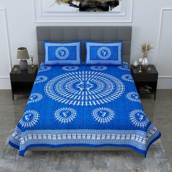 Sanganeri Printed Duble Bedsheet 1