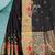 Black Color Embroidered Cotton Silk Stone Work Saree With Unstitched Blouse Piece