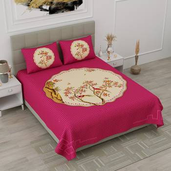 Sanganeri Printed Duble Bedsheet 1