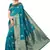 Teal Woven Silk Blend Saree With Blouse
