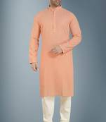 Pink embroidered pure georgette kurta-pajama