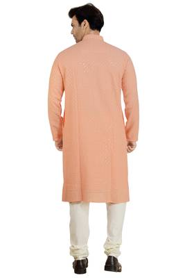 Pink embroidered pure georgette kurta-pajama 3
