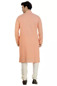 Pink embroidered pure georgette kurta-pajama