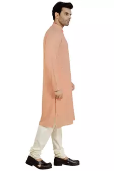 Pink embroidered pure georgette kurta-pajama