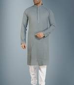 Silver embroidered pure georgette kurta-pajama