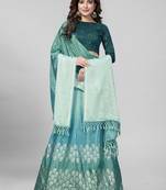 Light Green Embellished Silk Fancy Lehenga Choli with Blouse Piece
