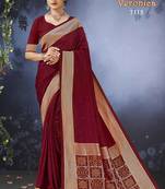 Art Silk Saree With Zari Border Work