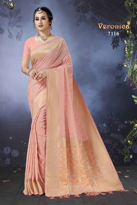 Art Silk Saree With Zari Border Work 1