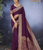 Art Silk Saree With Zari Border Work