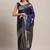 Navy Blue Banarasi Silk saree with blouse piece