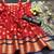 Red woven silk saree with blouse