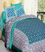 sanganeri printed double bedsheet