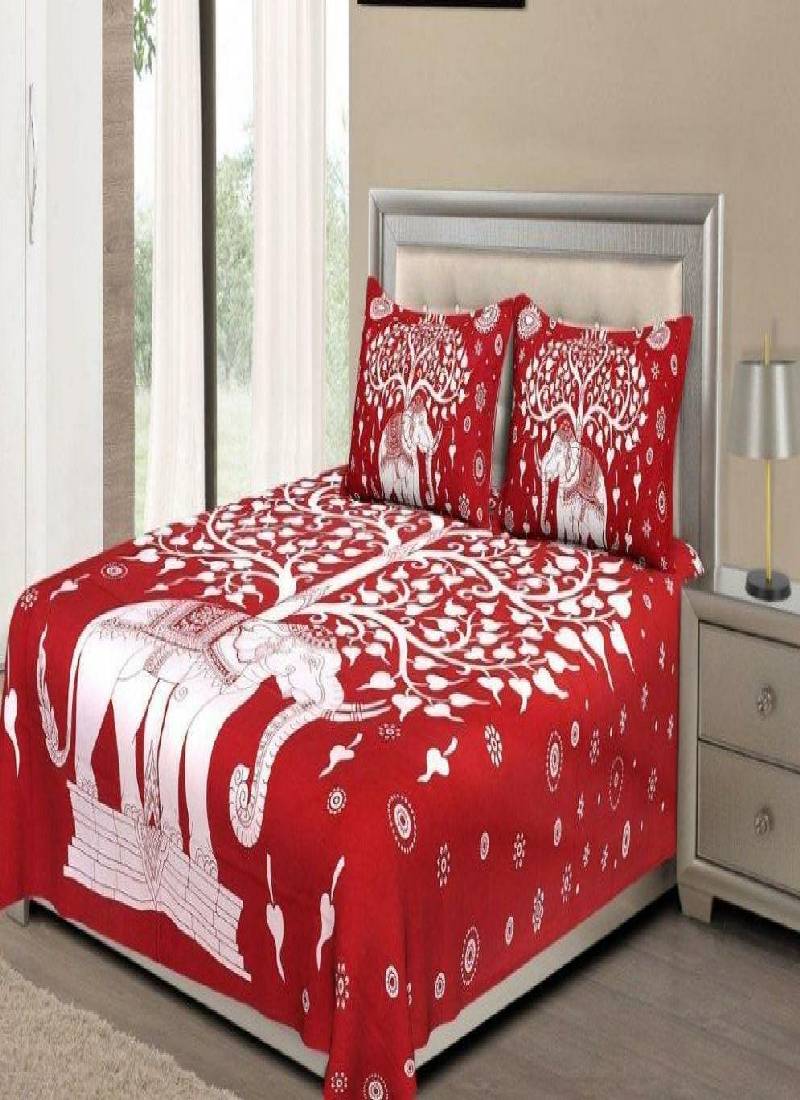 sanganeri printed double bedsheet