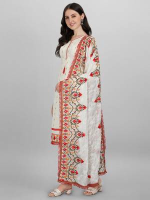 white santoon unstitched embroidered top & bottom with dupatta 4