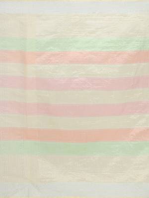 White Woven Cotton Saree With Blouse 5