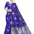 Blue Woven Cotton Saree With Blouse