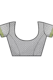 Grey woven cotton saree with blouse
