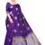 Purple Woven Cotton Saree With Blouse