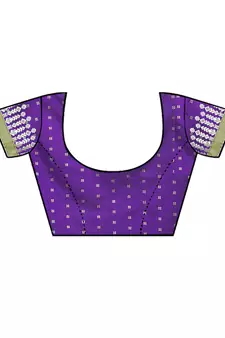 Purple Woven Cotton Saree With Blouse