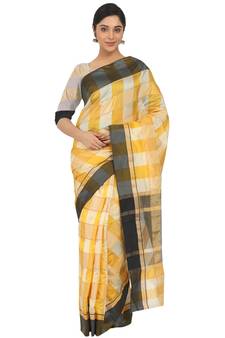 Hot Pink Woven Cotton Silk
 Saree With Blouse