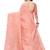 Peach woven cotton silk saree with blouse