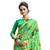 Green printed pure chiffon saree with blouse