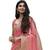 Pink printed pure cotton saree with blouse