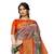 Pink printed cotton silk saree with blouse