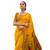 Yellow printed pure georgette saree with blouse