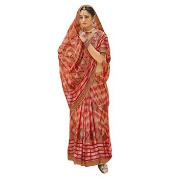 Red brasso brasso saree with blouse 1