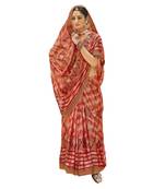 Red brasso brasso saree with blouse