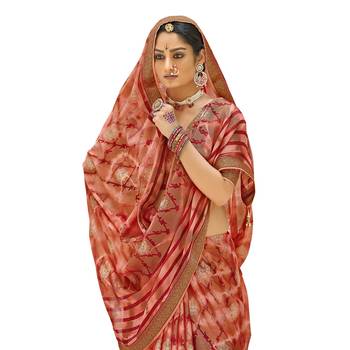 Red brasso brasso saree with blouse 2