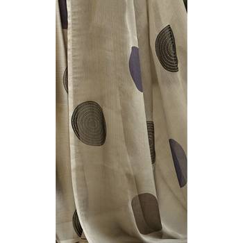 Tan printed pure chiffon saree with blouse 3