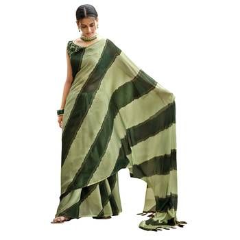 Pear printed pure chiffon saree with blouse 1
