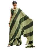 Pear printed pure chiffon saree with blouse