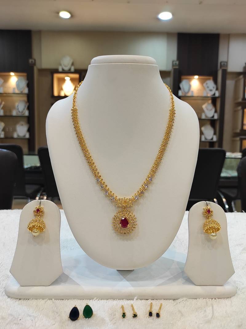 Multicolor diamond necklaces