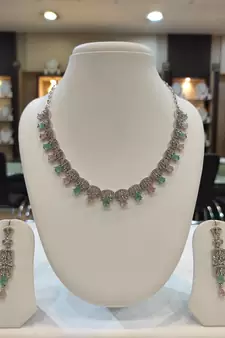 Multicolor diamond necklaces