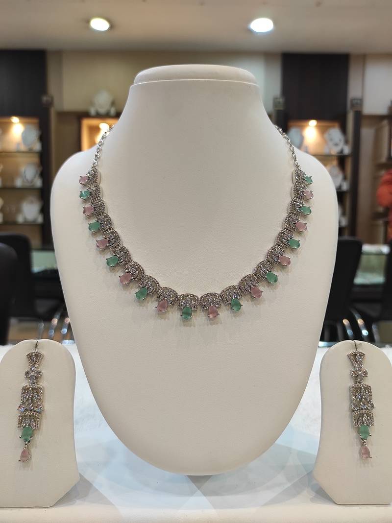 Multicolor diamond necklaces