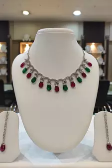 Multicolor diamond necklaces