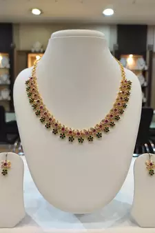 Multicolor diamond necklaces