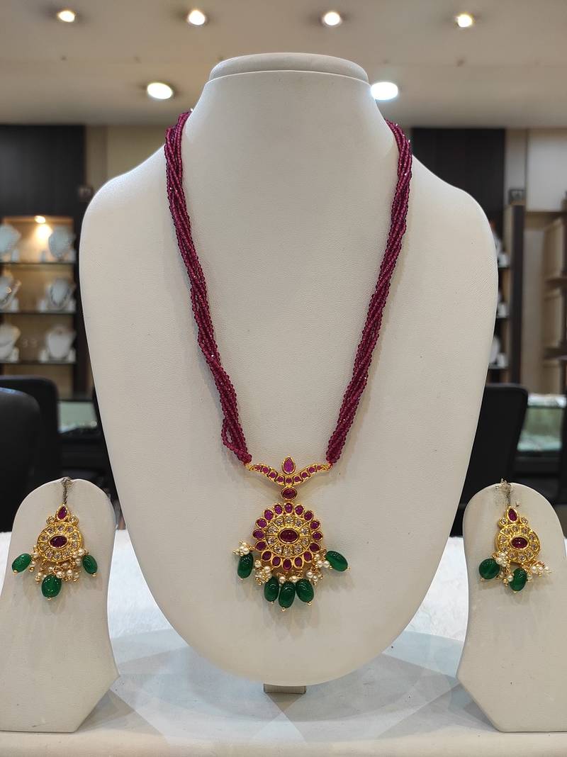 Multicolor diamond necklaces