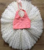 White sequins
 net stitched lehenga