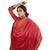 Red printed pure georgette saree with blouse