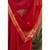 Red printed pure georgette saree with blouse
